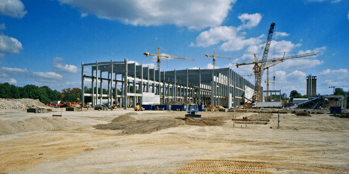 Overview of an industrial construction site in South Carolina.